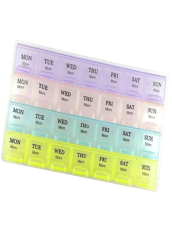 DIY Crafts DIY DIYC-10488 Crafts 28 Days 4 Weeks for 7 Days Pill Medicine Box Organizer for Vitamins Tablets Health & Care Dno# 19 (Pack of 1 Pc - Image 1